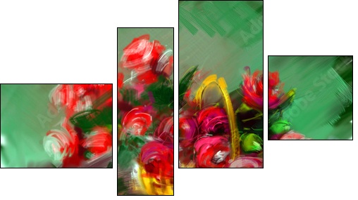 Bouquet of roses - Four-piece canvas print, Fortyk