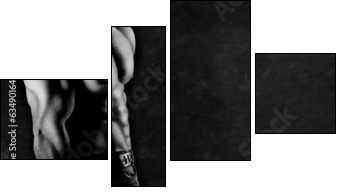 Bodybuilder showing his muscles - Four-piece canvas print, Fortyk