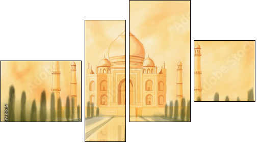 Taj Mahal India - Four-piece canvas print, Fortyk