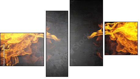 Fire flames - Four-piece canvas print, Fortyk