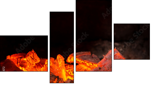 Hot coals in the Fire - Four-piece canvas print, Fortyk