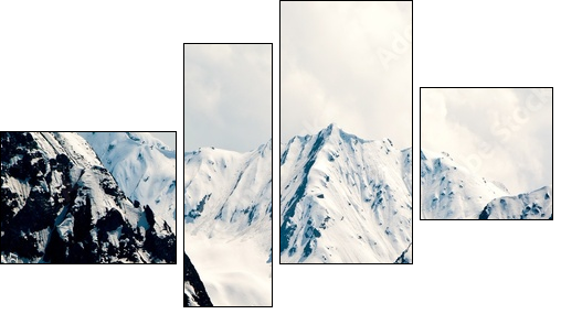 Mountainous landscape in Switzerland. - Four-piece canvas print, Fortyk