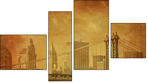 vintage grunge image of new york city - Four-piece canvas print, Fortyk