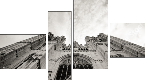 Cathedral of St. Michael view from the ground - b&w - Four-piece canvas print, Fortyk