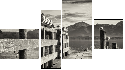 old wooden jetty - Four-piece canvas print, Fortyk