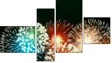impressive fireworks - Four-piece canvas print, Fortyk