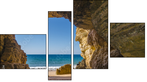 Cave at Praia do Beliche - Four-piece canvas print, Fortyk