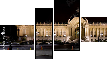 Petit Palais (Small Palace) in Paris at night - Four-piece canvas print, Fortyk
