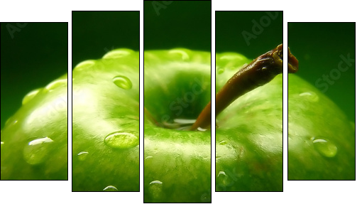 green apple - Five-piece canvas print, Pentaptych