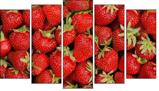 strawberries - Five-piece canvas print, Pentaptych