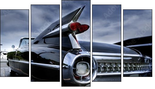 Tail Lamp Of A Classic Car - Five-piece canvas print, Pentaptych