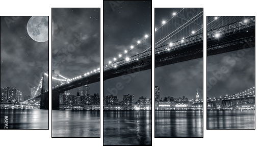 Brooklyn Bridge - Five-piece canvas print, Pentaptych