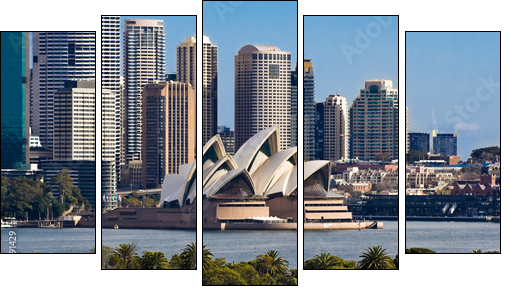 Sydney Opera House and Skyline - Five-piece canvas print, Pentaptych