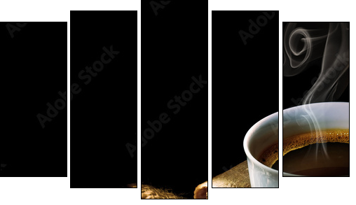 Coffee isolated on black - Five-piece canvas print, Pentaptych