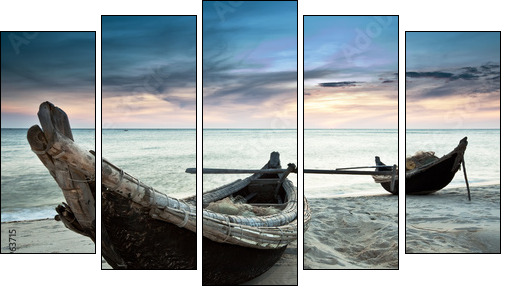 Boats - Five-piece canvas print, Pentaptych