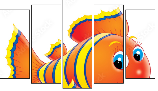 coral fish - Five-piece canvas print, Pentaptych