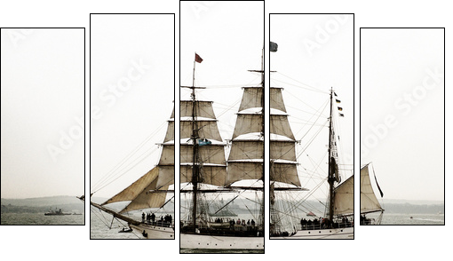 tall ship - Five-piece canvas print, Pentaptych