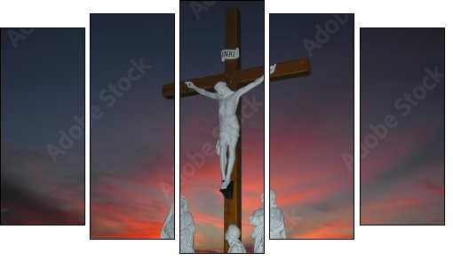 jesus on the cross - Five-piece canvas print, Pentaptych