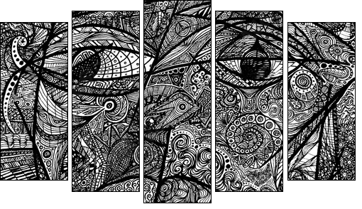 Picassoesque - Five-piece canvas print, Pentaptych