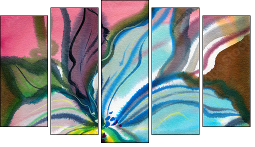 Abstract flowers - Five-piece canvas print, Pentaptych