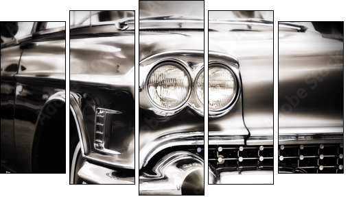American Classic Caddilac Automobile Car. - Five-piece canvas print, Pentaptych