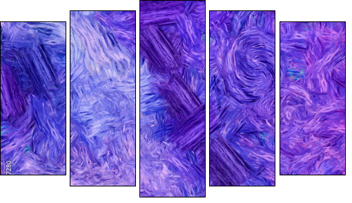 Abstract texture background. Digital painting in Vincent Van Gogh style artwork. Hand drawn artistic pattern. Modern art. Good for printed pictures, postcards, posters or wallpapers and textile print. - Five-piece canvas print, Pentaptych