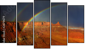 rainbows of canyonlands - Five-piece canvas print, Pentaptych
