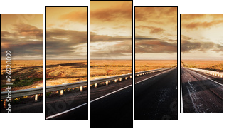 Road Panorama - Five-piece canvas print, Pentaptych