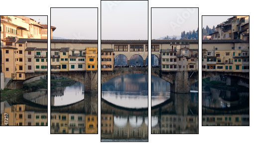 Ponte Vecchio a Firenze - Five-piece canvas print, Pentaptych