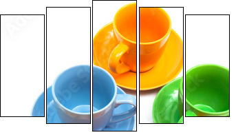 coffee cups - Five-piece canvas print, Pentaptych