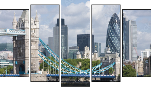Tower Bridge and the Gherkin - Five-piece canvas print, Pentaptych
