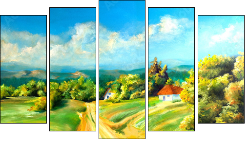 Summer landscapes - Five-piece canvas print, Pentaptych
