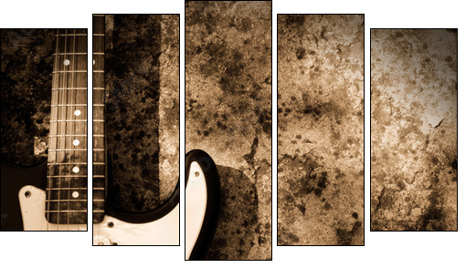 Grunge guitar - Five-piece canvas print, Pentaptych