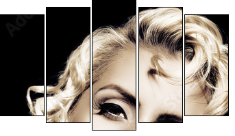 Marilyn Monroe imitation. Retro style - Five-piece canvas print, Pentaptych