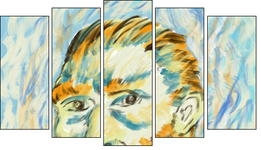 Cute Van Gogh Painting in Adobe Fresco - Five-piece canvas print, Pentaptych