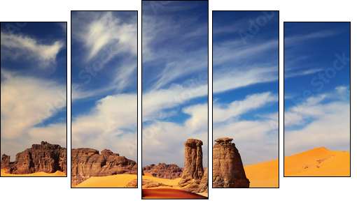 Sahara Desert, Algeria - Five-piece canvas print, Pentaptych