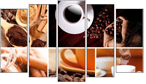 Coffee concept - Five-piece canvas print, Pentaptych