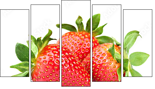 strawberry isolated on white background - Five-piece canvas print, Pentaptych