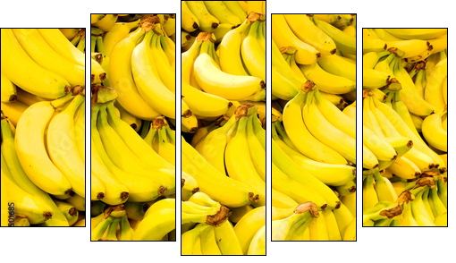 Bananas close up - Five-piece canvas print, Pentaptych