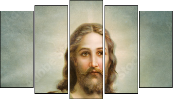 Copy of typical catholic image of Jesus Christ - Five-piece canvas print, Pentaptych