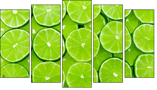 lime background - Five-piece canvas print, Pentaptych