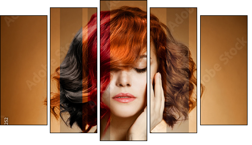 Beauty Portrait. Concept Coloring Hair - Five-piece canvas print, Pentaptych