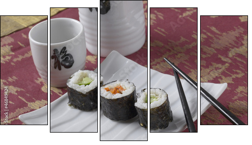 SUSHI - Five-piece canvas print, Pentaptych