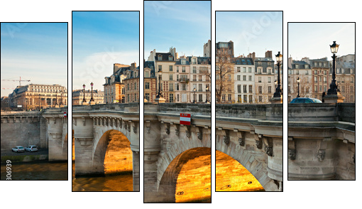 Pont neuf, Ile de la Cite, Paris - France - Five-piece canvas print, Pentaptych