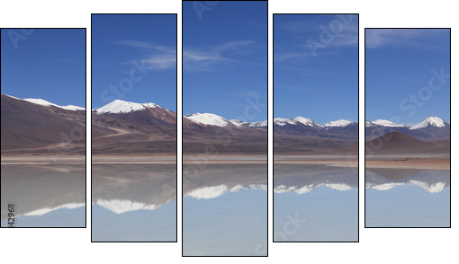 Laguna Verde Bolivien - Five-piece canvas print, Pentaptych