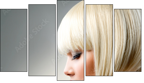 Beautiful Model with Short Blond hair - Five-piece canvas print, Pentaptych