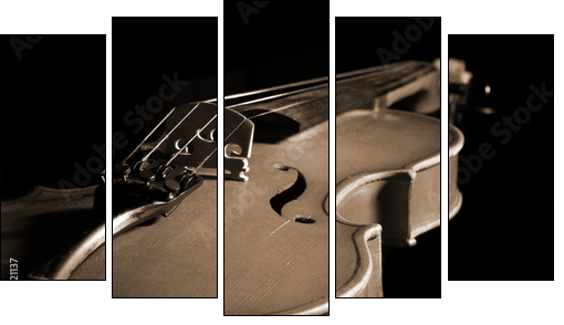 violin isolated on black - Five-piece canvas print, Pentaptych