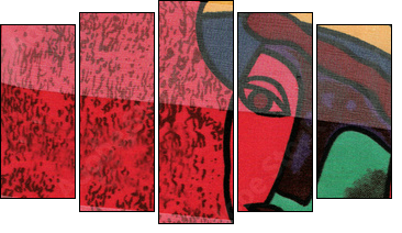 Visage à la Picasso. - Five-piece canvas print, Pentaptych