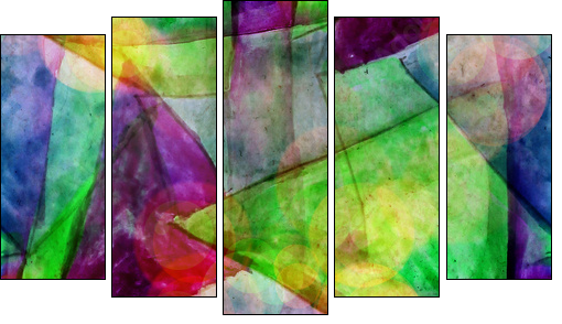 sunlight macro green, purple watercolor seamless texture paint s - Five-piece canvas print, Pentaptych