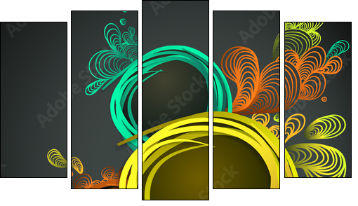 Eps10 Vector Colorful Design Background - Five-piece canvas print, Pentaptych